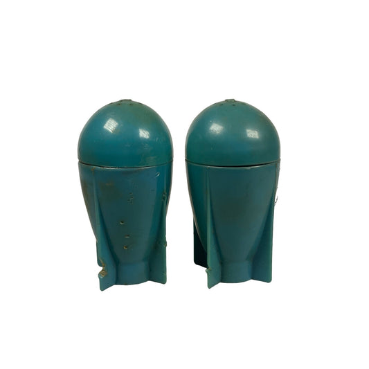 Vintage 1955 Atomic Bomb Salt & Pepper Shaker Set - Blue, Fabulous 1950s - Yesterdays Collective