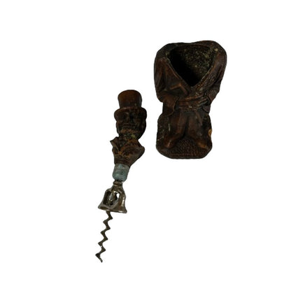 1940s Syroco The Old Codger, Wine Bottle Opener, Corkscrew, Retro Barware - Yesterdays Collective