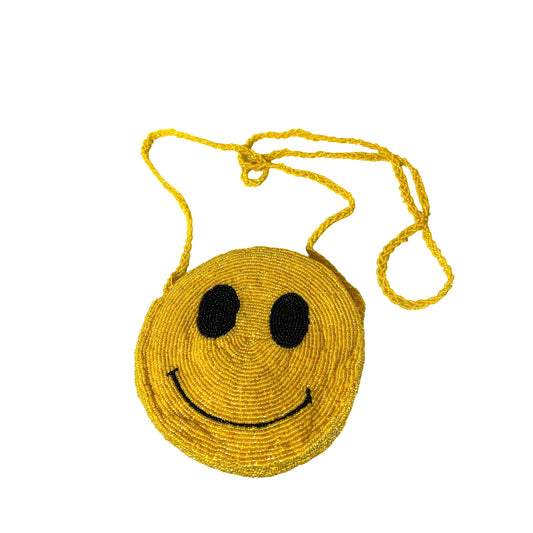 Happy Beaded Smiley Face Coin Purse - Yesterdays Collective