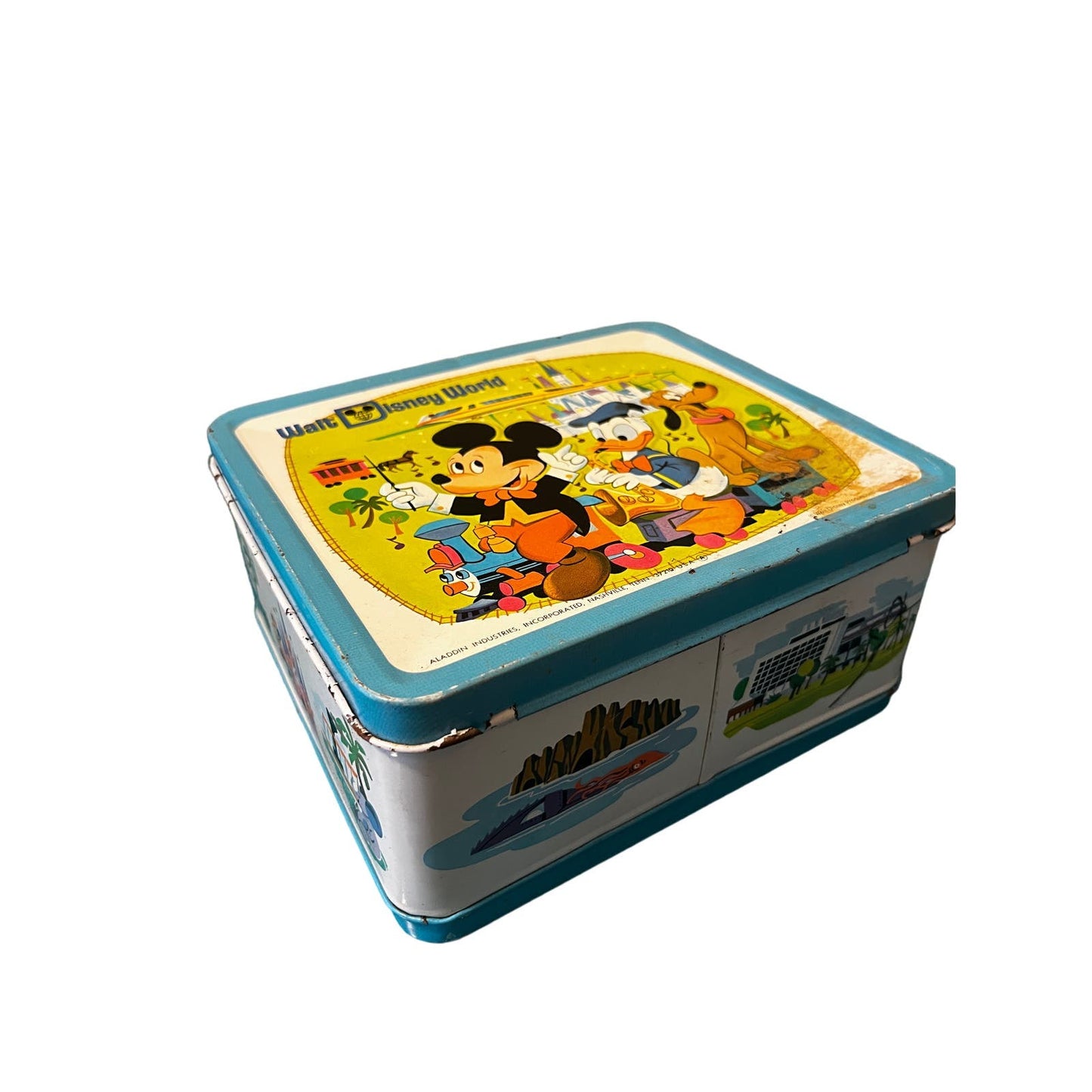 1970s Walt Disney 50 Years Commemorative Metal Lunch Box by Aladdin Tiger Willy