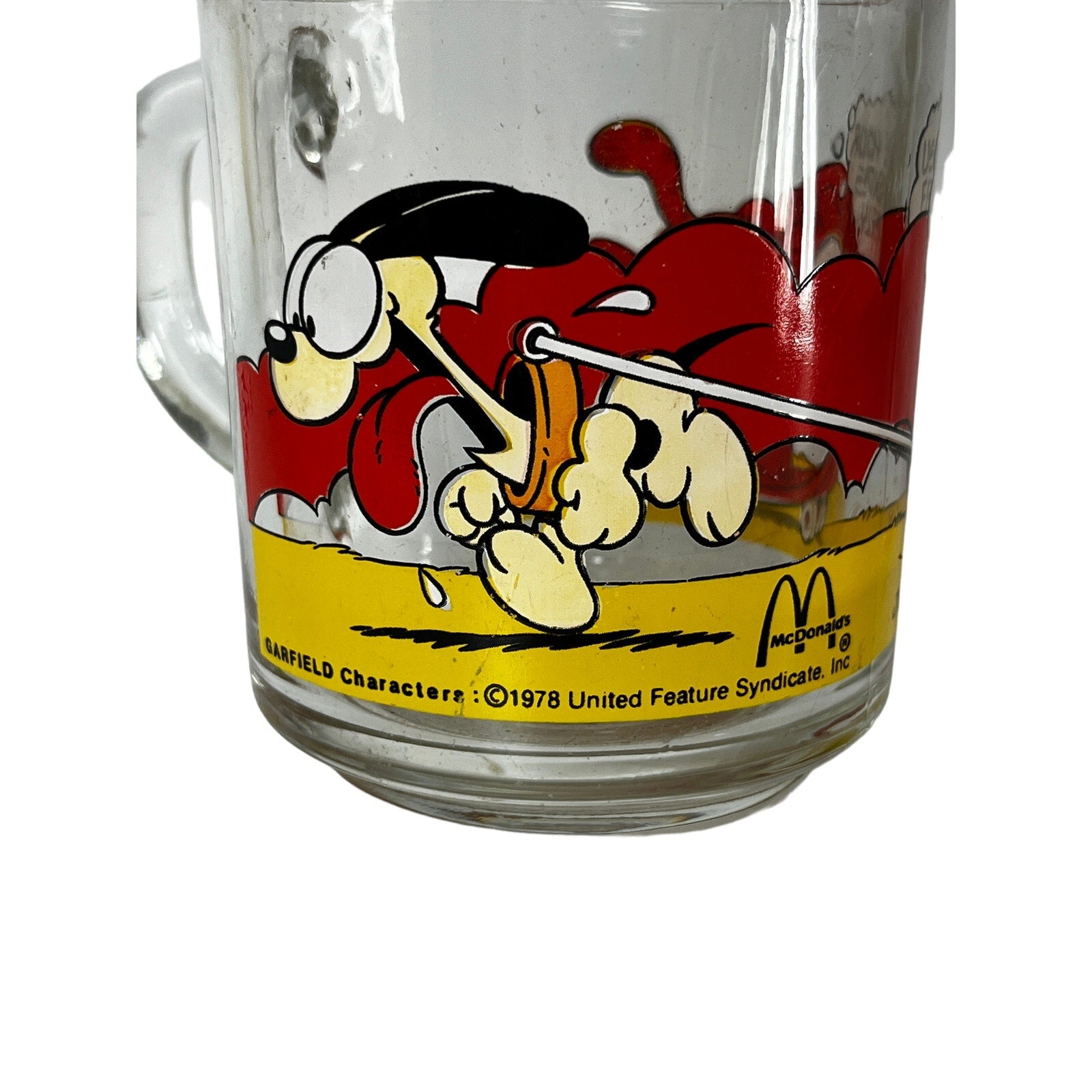 1978 McDonald's Garfield & Odie Collectible Glass Coffee Cup Hawking and Davis - Yesterdays Collective