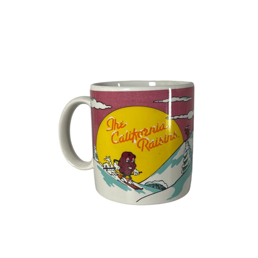 Vintage 1980s Applause California Raisins Snow Skiing Coffee Mug - Yesterdays Collective