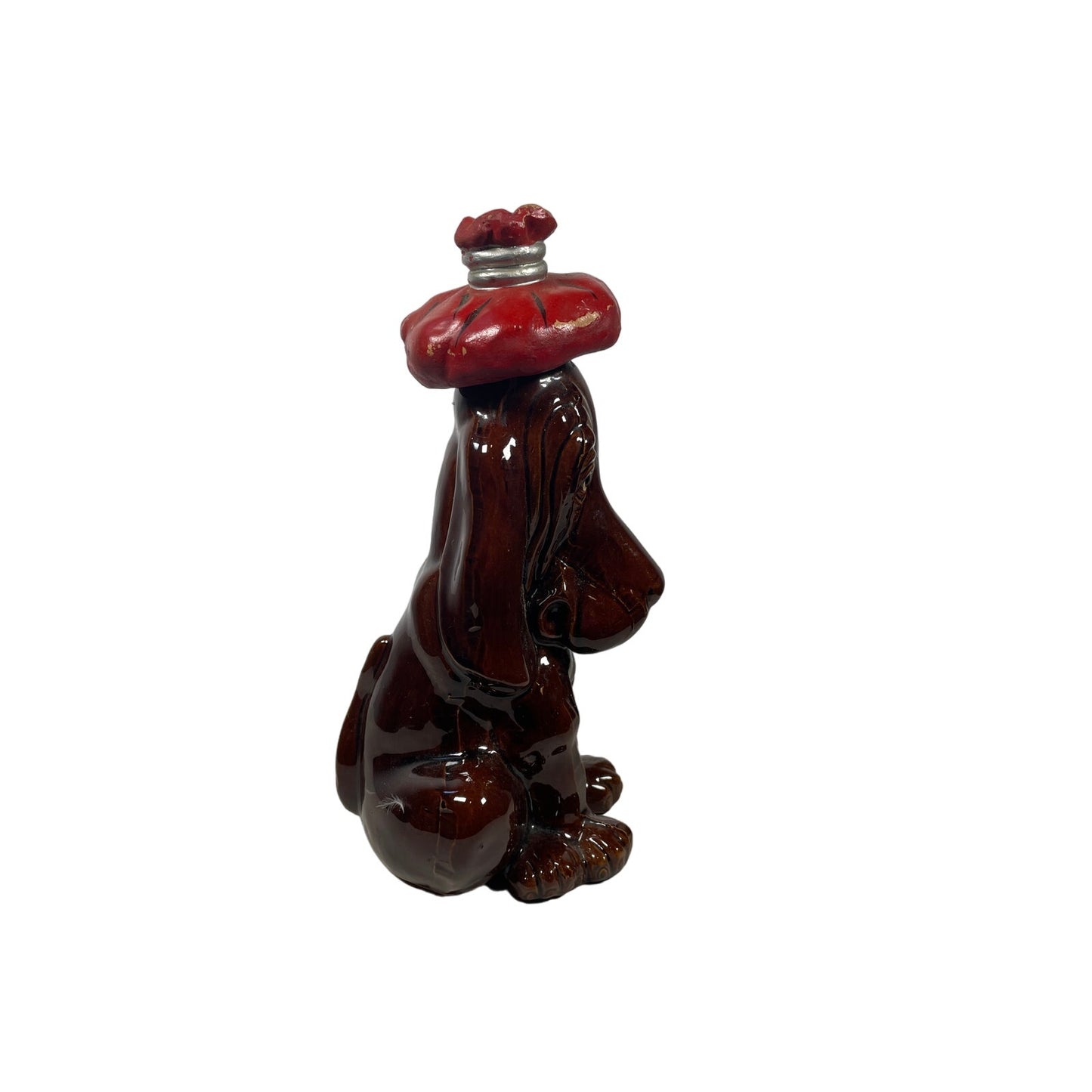 Enesco Basset Hound Brown Dog EMPTY Decanter with Ice Pack Hat Attachment - Yesterdays Collective