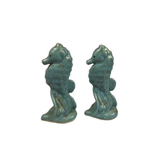 Vintage 1950s Green Seahorse Salt and Pepper Shakers - Yesterdays Collective