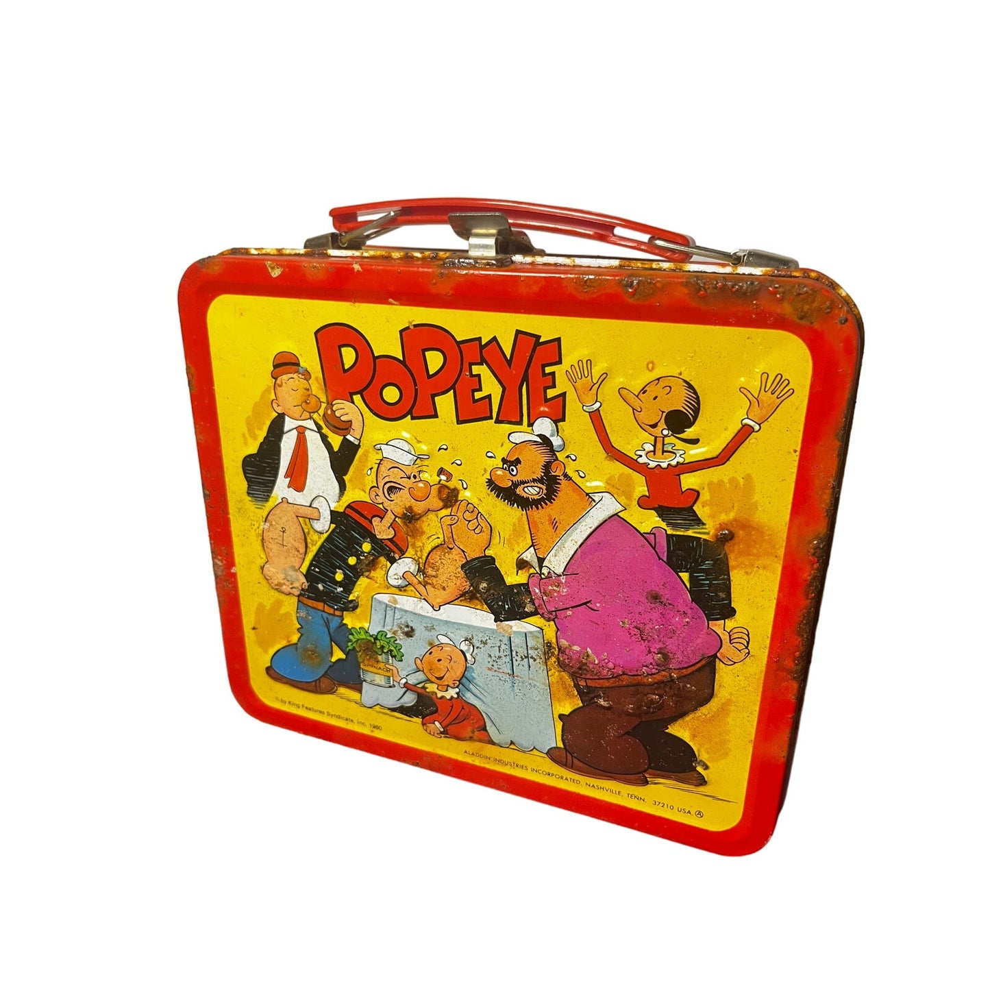 Vintage 1980 Popeye Metal Lunchbox w/ Thermos