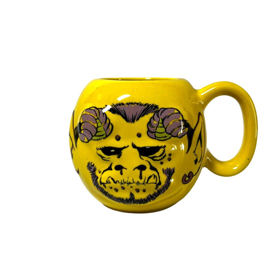 Vintage Ugly Muglie Yellow Coffee Cup Mug - Monster Halloween Tea Goth - Yesterdays Collective