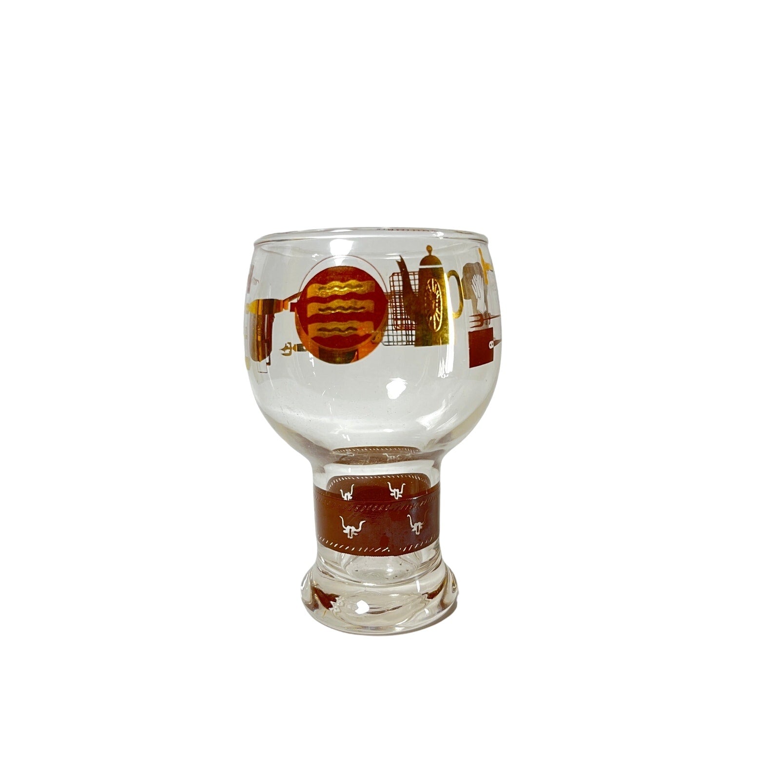 Vintage 1960s Cowboy Pilsner Goblet with Gold Detail - Mint Condition - Yesterdays Collective