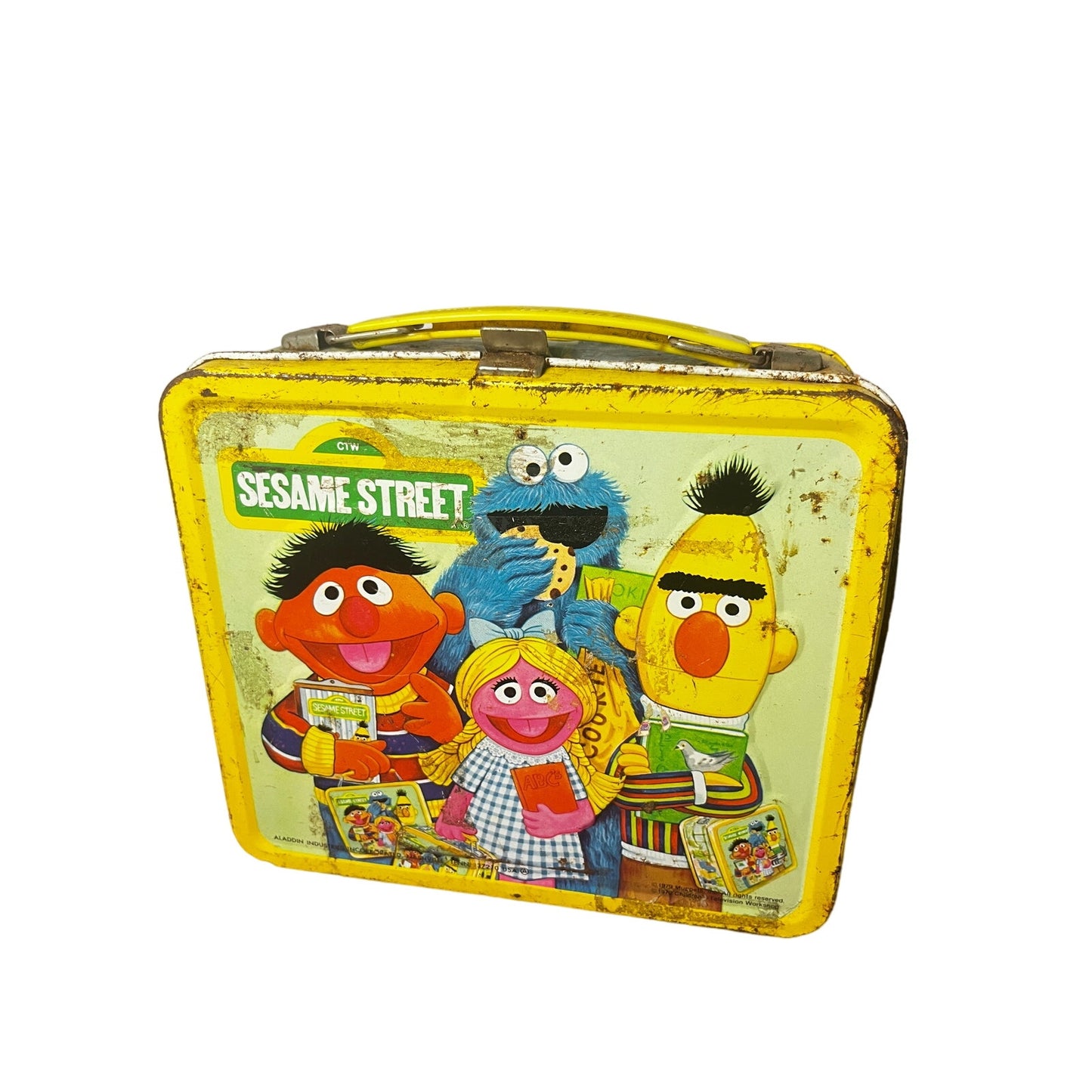 Vintage 1977 Sesame Street metal lunchbox by Aladdin Industries