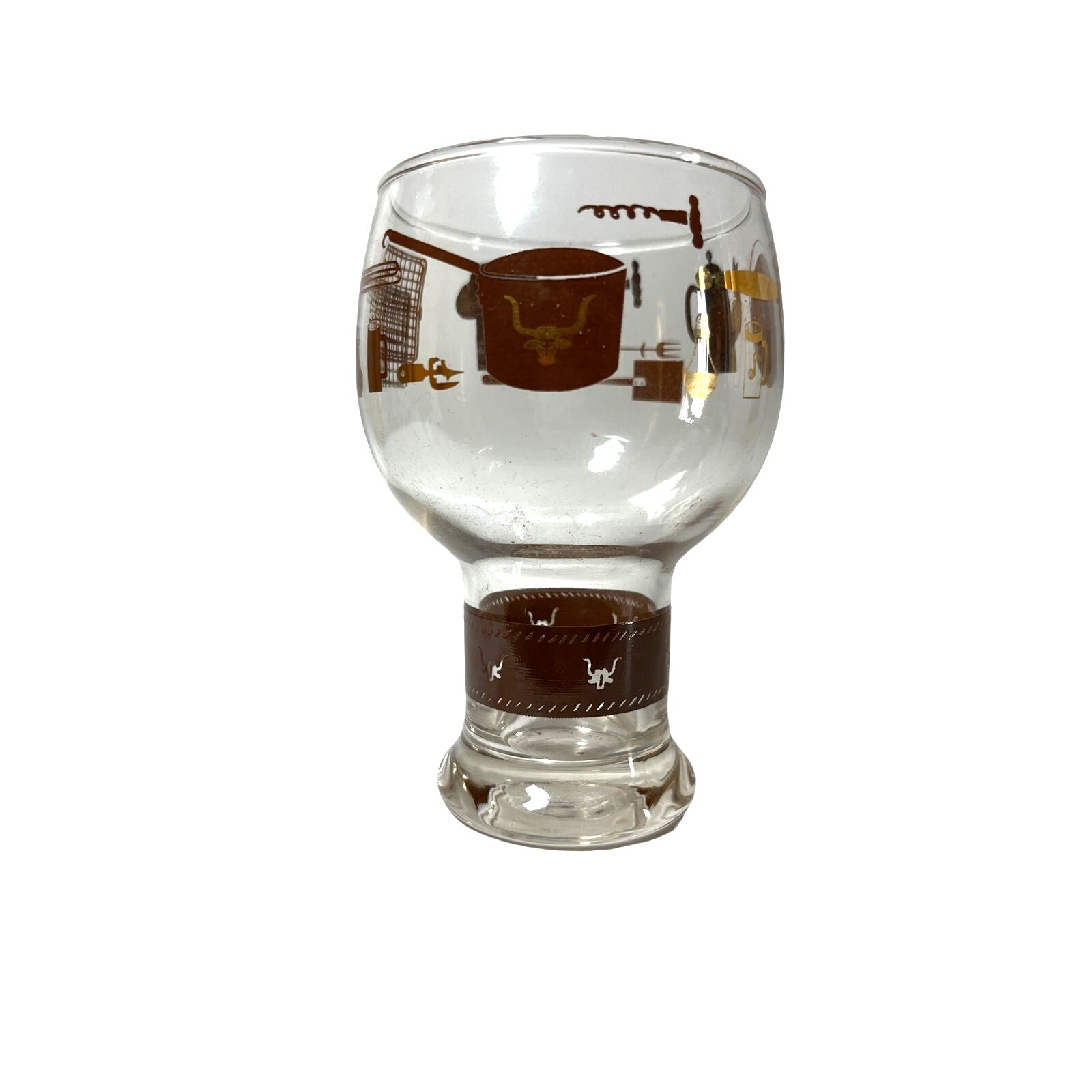 Vintage 1960s Cowboy Pilsner Goblet with Gold Detail - Mint Condition - Yesterdays Collective