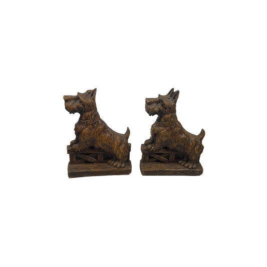 Vintage Schnauzer Scottie Dog Dog Bookends - Classic Canine Decor