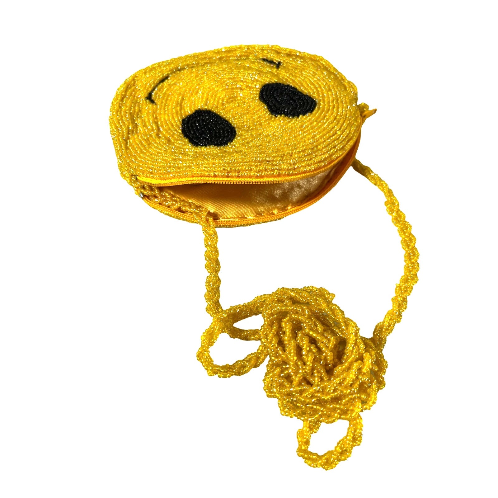 Happy Beaded Smiley Face Coin Purse - Yesterdays Collective