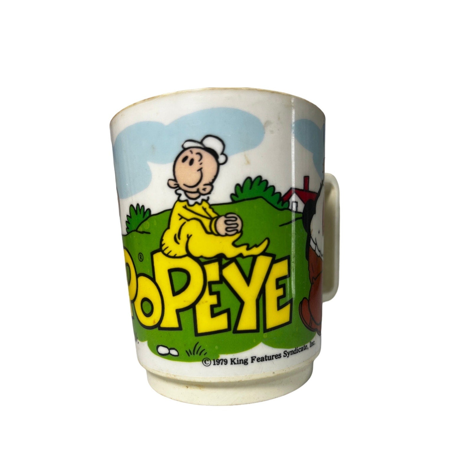 1979 Popeye Plastic Deka Mug - Scarce Vintage Collectible - Yesterdays Collective