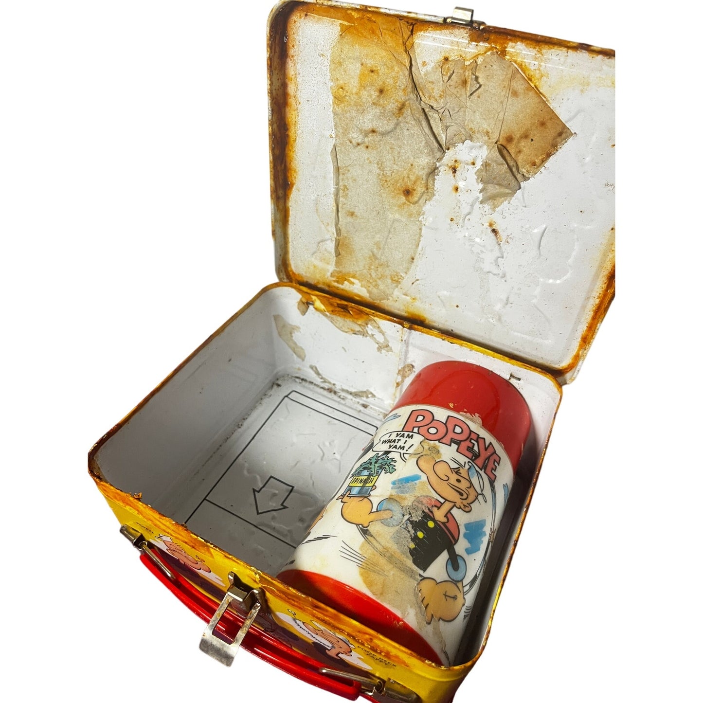 Vintage 1980 Popeye Metal Lunchbox w/ Thermos