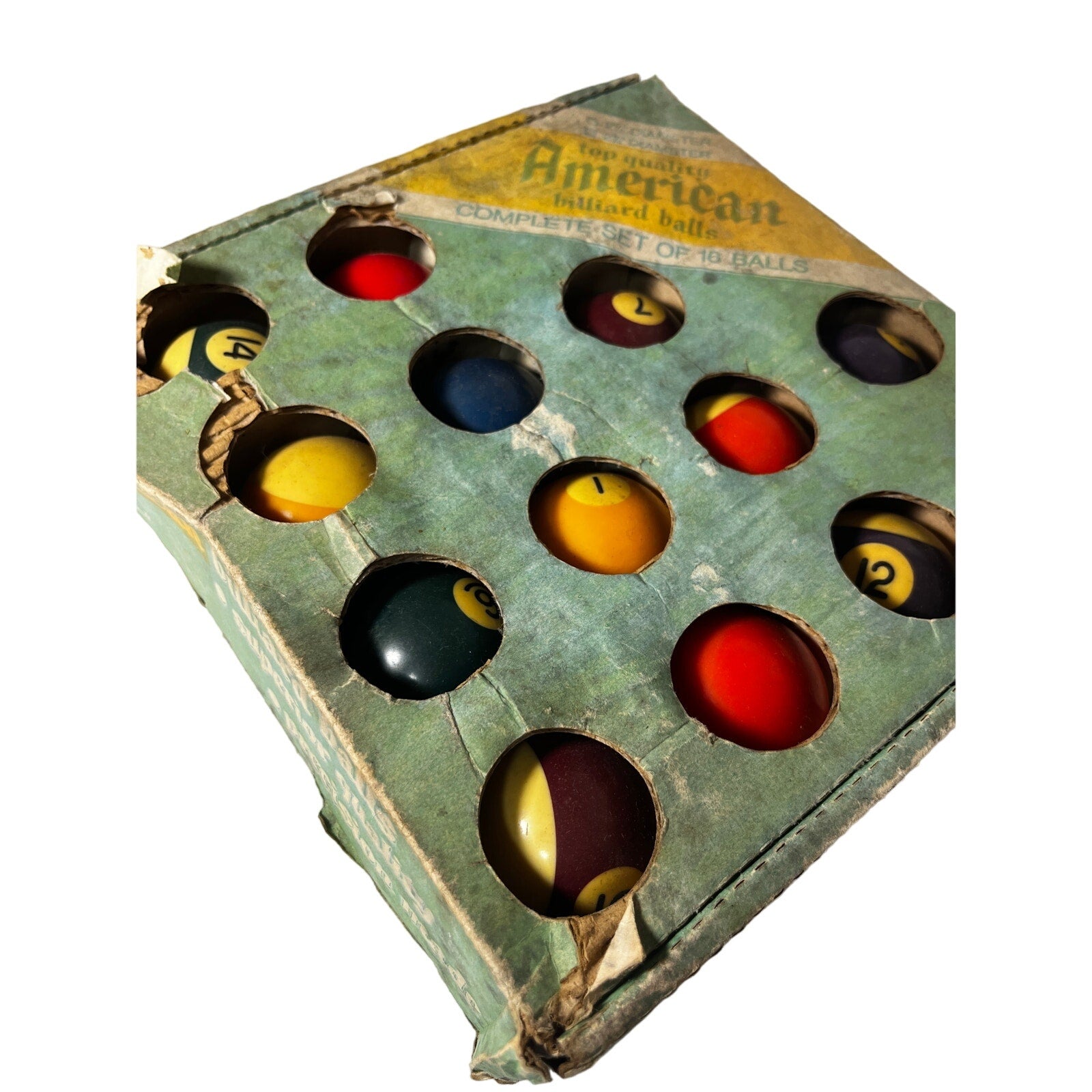 Vintage American Billiard Pool Balls Set - Original Box - Yesterdays Collective