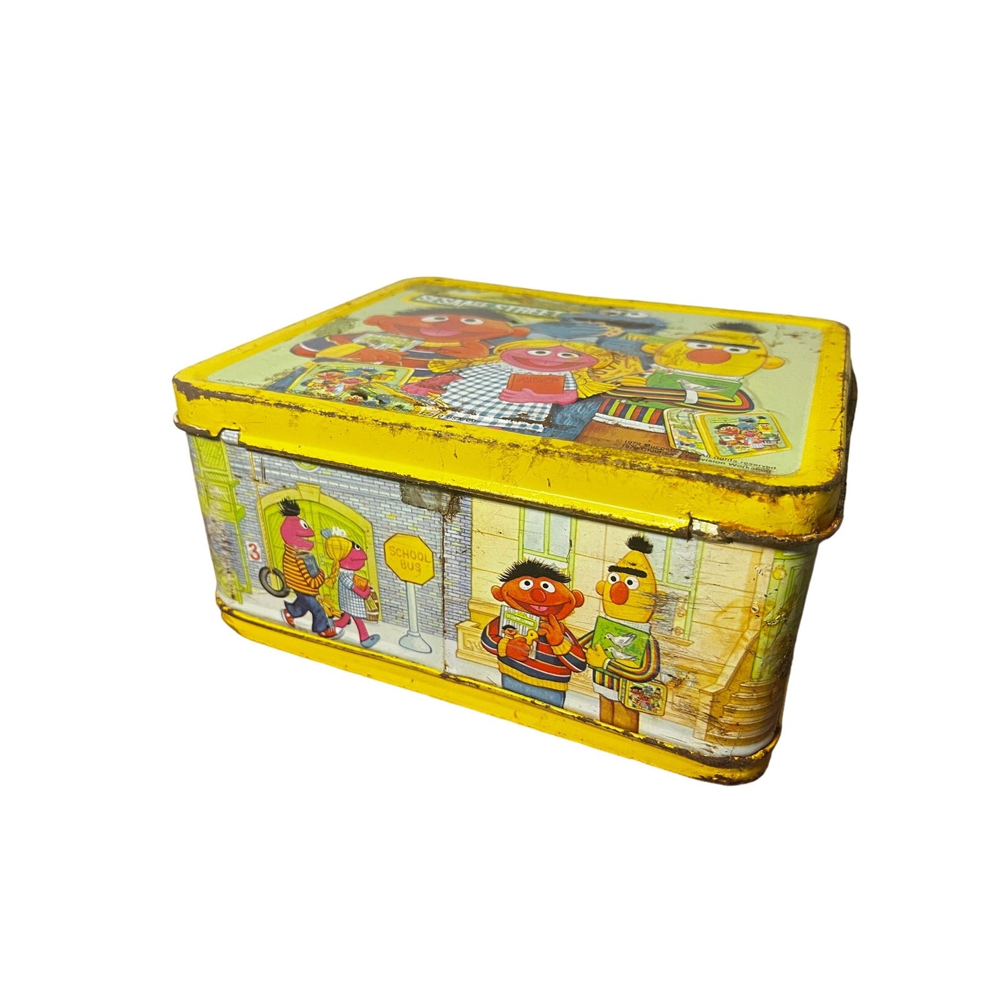 Vintage 1977 Sesame Street metal lunchbox by Aladdin Industries