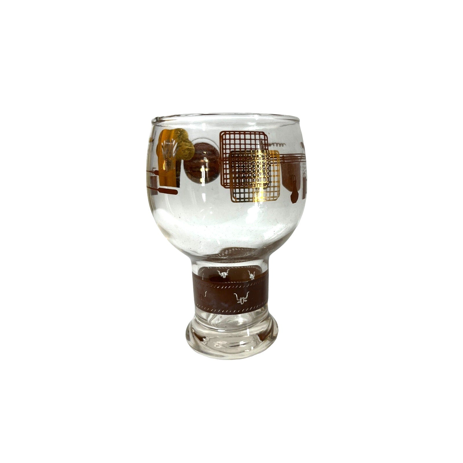 Vintage 1960s Cowboy Pilsner Goblet with Gold Detail - Mint Condition - Yesterdays Collective