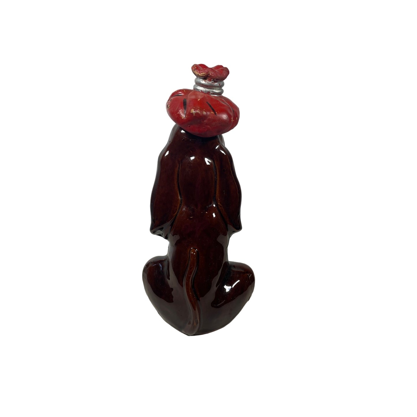 Enesco Basset Hound Brown Dog EMPTY Decanter with Ice Pack Hat Attachment - Yesterdays Collective